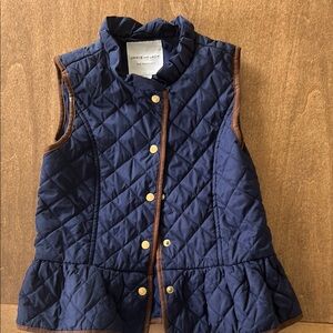 Navy Quilted Vest with Gold Buttons